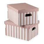 Kartonowe pojemniki zestaw 2 szt. z pokrywką Stripes – Compactor