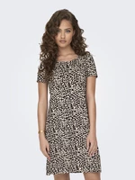 Black and cream patterned dress with straps on the back ONLY