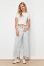 Trendyol Gray High Waist Culotte Fit Jeans
