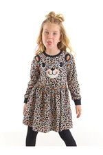 Denokids Leopard Patterned Gray Girls' Dress