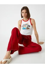 Koton Crop Athlete Printed Crewneck