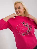 Fuchsia women's blouse plus size with print