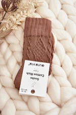 Brown Women's Embossed Socks