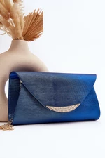 Zarani Blue Formal Clutch Bag On Chain