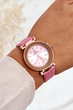 Classic women's leather watch Giorgio & Dario pink