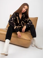 Black-beige velour set with RUE PARIS neckline