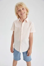 DEFACTO Boys Regular Fit Short Sleeve Striped Shirt