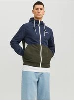 Khaki-blue mens lightweight jacket Jack & Jones Rush - Men