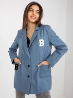 Lady's dark blue jacket with patches