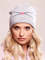 Gray lady's cap with ears