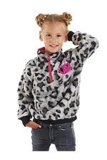 Mushi Leopard Gray Girls Plush Sweatshirt