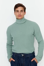 Trendyol Mint Men's Oversize Wide Fit Turtleneck Basic Sweater