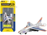 LTV A-7 Corsair II Attack Aircraft Silver Metallic "United States Air Force" with Runway Section Diecast Model Airplane by Runway24