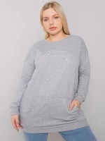 Grey Kangaroo Sweatshirt Plus Melange