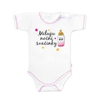 Baby Nellys Body kr. rukáv s vtipným textem, Miluju noční svačinky, vel. 80