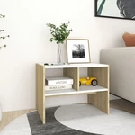 Side Table White and Sonoma Oak 24"x16"x18" Chipboard