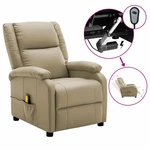 Electric Massage Recliner Cappuccino Faux Leather