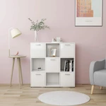 Book Cabinet White 35.4"x11.8"x35.4" Chipboard
