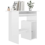 Desk High Gloss White 31.5"x17.7"x29.1" Engineered Wood