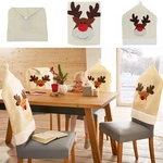 Christmas Dining Chair Cover Deer Chair Cover Deer Elk Hat Cap Christmas Banquet Party Home Office Furniture Decorations