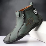 Menico Men Comfy Round Toe Side Zipper Octopus Sole Soft Ankle Boots