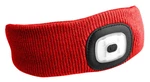 Čelenka s čelovkou 180lm, nabíjecí, USB, univerzální velikost, bavlna/PE, červená
