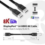 DisplayPort kabel club3D [1x zástrčka DisplayPort - 1x zástrčka DisplayPort] černá 5.00 m
