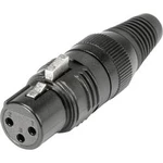 XLR kabelová zásuvka Hicon HI-X3CF-G, rovná, 3pól., černá