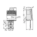 Konektor do DPS WAGO 2091-1506/002-000, 47.00 mm, pólů 6, rozteč 3.50 mm, 50 ks