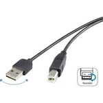 USB kabel Renkforce 1x USB 2.0 zástrčka ⇔ 1x USB 2.0 zástrčka B 1.80 m, černá