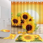 Sunflower Waterproof Polyester Shower Curtain
