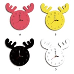 Wapiti Head Creative Wall Clock Living Room Home Cartoon Children's Clock