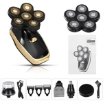 6 IN 1 6D Rotary Electric Shaver USB Rechargeable IPX6 Waterproof Bald Head Shaver Beard Trimmer