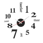 40cm Modern 3D Frameless Wall Clock Style Watches Hours DIY Room Home Decorations Model