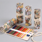 AINIBABY 24/36/48/72 Colors Water Soluble Colored Pencil Set Retro Cute Cat Pattern Pencil Bag Indoor Outdoor Painting S