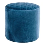 Modrý puf zo zamatu House Nordic Ejby, ø 34 cm
