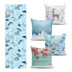 Súprava 4 vianočných obliečok na vankúš a behúň na stôl Minimalist Cushion Covers Winter Wonderland