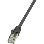 LogiLink CP1013D RJ45 sieťové káble, prepojovacie káble CAT 5e SF/UTP 25.00 cm čierna s ochranou 1 ks