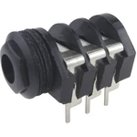 Cliff CL1332A jack konektor 6.35 mm zásuvka, vstavateľná horizontálna Pólov: 3 stereo čierna 1 ks