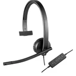 Logitech H570e headset k PC s USB káblový cez uši čierna