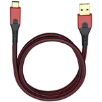 USB 3.0 prepojovací kábel [1x USB 3.0 zástrčka A - 1x USB-C ™ zástrčka] 1.00 m červená/čierna pozlátené kontakty Oehlbac