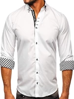 Bílá pánská košile s dlouhým rukávem Bolf 3762