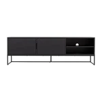 Čierny TV stolík Tenzo Lipp, 176 x 57 cm