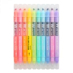 10 pcs/set Erasable Highlighter Pen Markers Double-ended Fluorescent Pen Drawing Painting Art Stationary Supplies