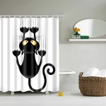 180x180cm The Cartoon Bathroom Fabric Shower Curtain Waterproof Polyester With 12 Hooks