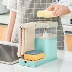 800ML Kitchen Soap Pump Dispenser Sponge Holder Cleaning Liquid Dispenser Container Press Soap Organizer for Kitchen Cle
