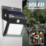 30LED Solar Light PIR Motion Sensor Wall Lamp Security Garden Outdoor 3-Side Lighting