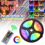5M 2835/5050 Waterproof/Non-Waterproof RGB LED Strip Light + 44 Keys Remote Control + Power Adapter