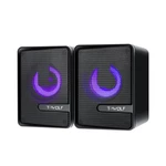 T-WOLF S3 RGB Gaming Speakers Wired Dual Computer Colorful LED Lights Loudspeaker Stereo Bass Satellite Speakers