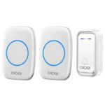 CACAZI A10F Waterproof Wireless Doorbell 300M Remote Door Bell Chime 220V 1 Button 2 Receiver